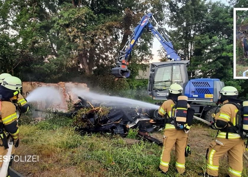 Brand auf Bahngebiet