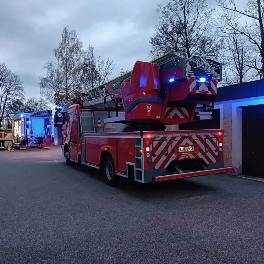 Brand in einem Büroraum im Landratsamt Landshut