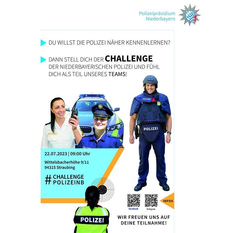 Challenge des Polizeipräsidiums Niederbayern am Samstag, 22.07.2023 in Straubing