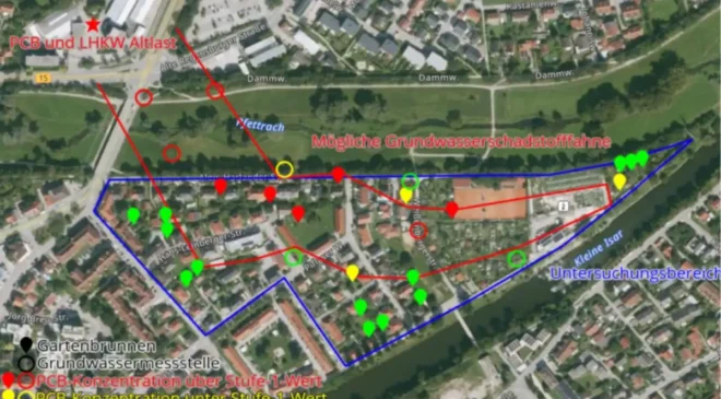 Erhöhte PCB-Werte an der Weißenbergerstraße